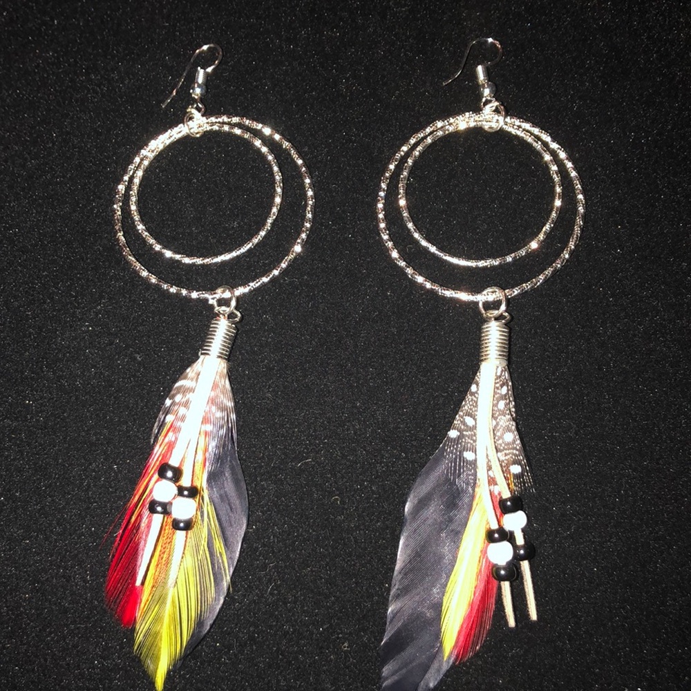 BOHO FEATHER EARRINGS